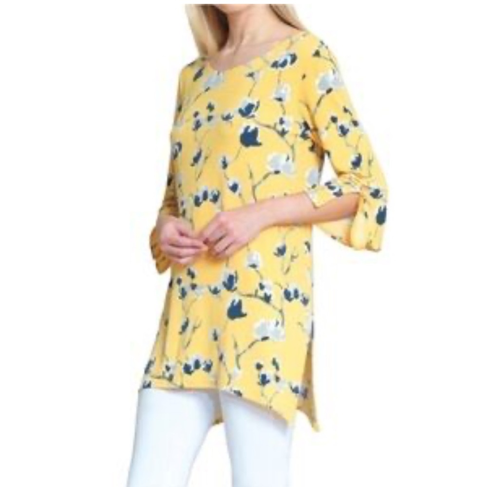 CLARA SUNWOO Yellow Floral Tunic